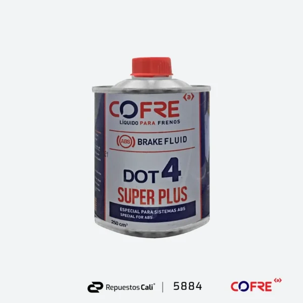 LIQUIDO FRENO UNIVERSAL 250cc COFRE DOT4 SUPER PLUS (TARRO METALICO)