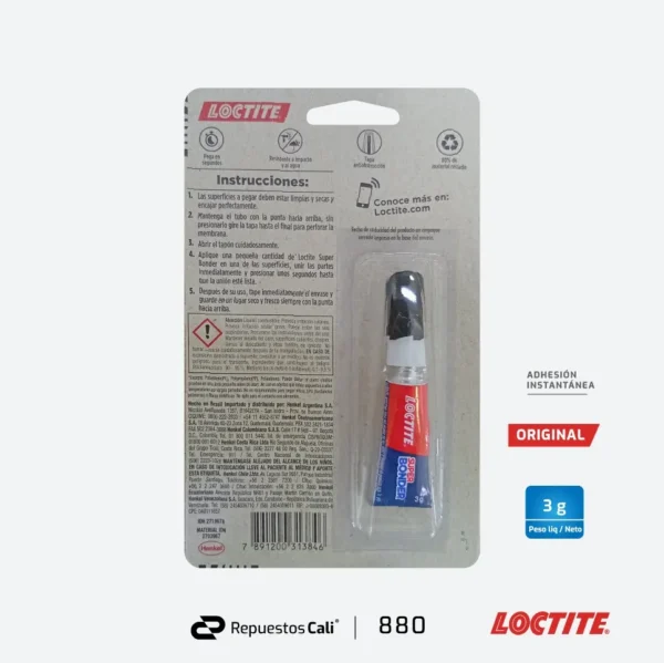 SUPER BONDER PEGANTE INSTANTANEO MULTIUSOS 3gr
